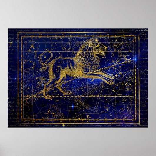 leo het poster van de leeuwenconstellatie (Voorkant)