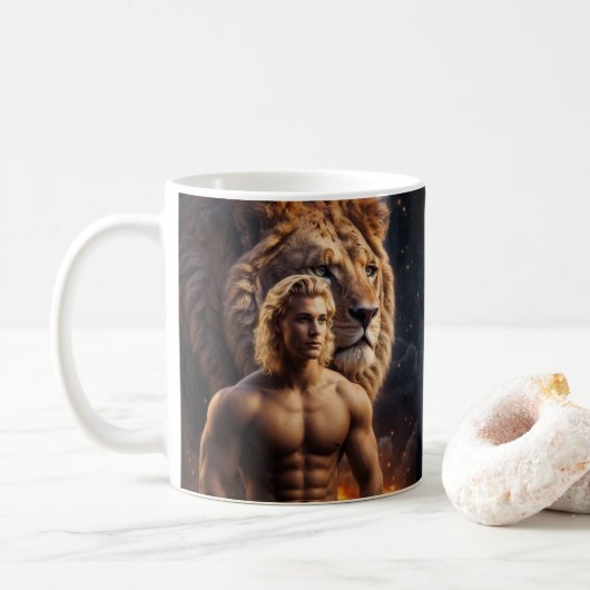 Leo Homme Astrological Coffee Mug (Avec donut)