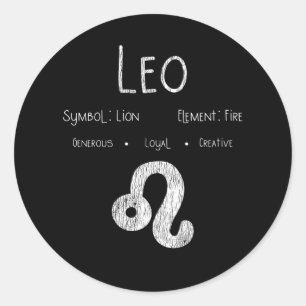 Leo Horoscope Astrology Star Sign Birthday Gift Ronde Sticker