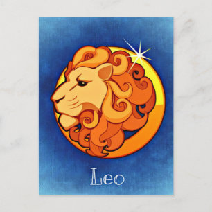 Leo in Blauw Briefkaart