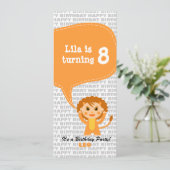 Leo Invitation fête d'anniversaire (Debout devant)