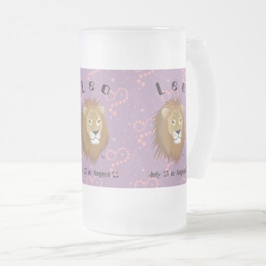 Leo July 23 to August 22 Mug Matglas Bierpul (Voorkant rechts)