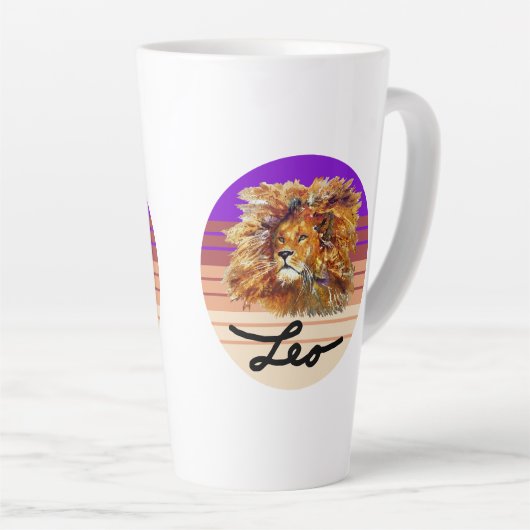 LEO LE LION LATTE MUG MODÈLE (Angle droit)