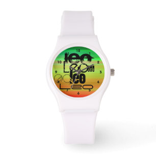 Leo Levendig groen, Oranje en geel Horloge