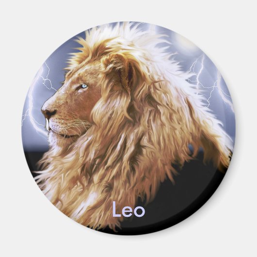 "LEO" Lion Astrology Art Magnet (Devant)