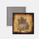 "LEO" Lion Astrology Wildlife Art Magnet (Recto/Verso)