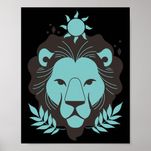 Leo Lion Halloween Zodiac Horoscope Astrologie Poster