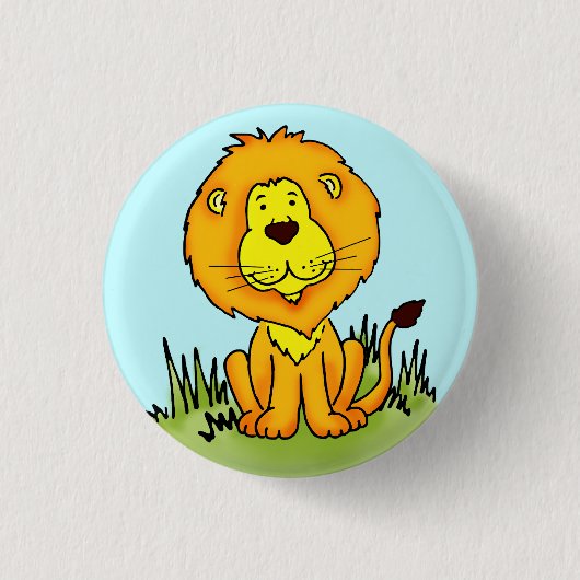 Leo Lion schattige kunstknop Ronde Button 3,2 Cm (Voorkant)