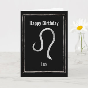 Leo Lion Silver Aastrology Zodiac Happy Birthday C Kaart