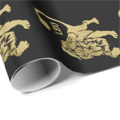 Leo Lion Zodiac Black Cadeaupapier (Rol Hoek)