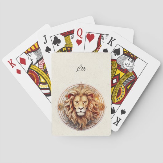 Leo Lion Zodiac Minimalist Pokerkaarten (Achterkant)
