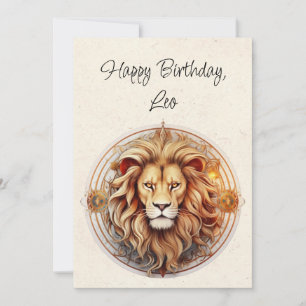 Leo Lion Zodiac Minimalistische Verjaardag Flat Ka