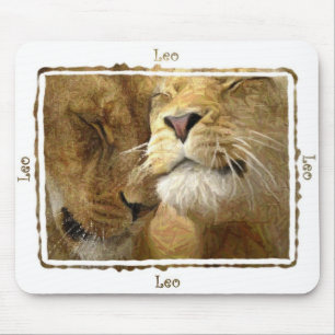 Leo - Lionen in gekleurd potlood Mousepad Muismat