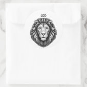 Leo Lions Head Zodiac Art Ink illustratie Ronde Sticker (Tas)