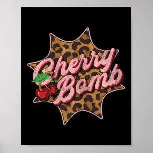 Leo Look Retro Cherry Bomb Tattoo Rockabil Poster