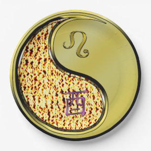 Leo & Metal Rooster Papieren Bordje