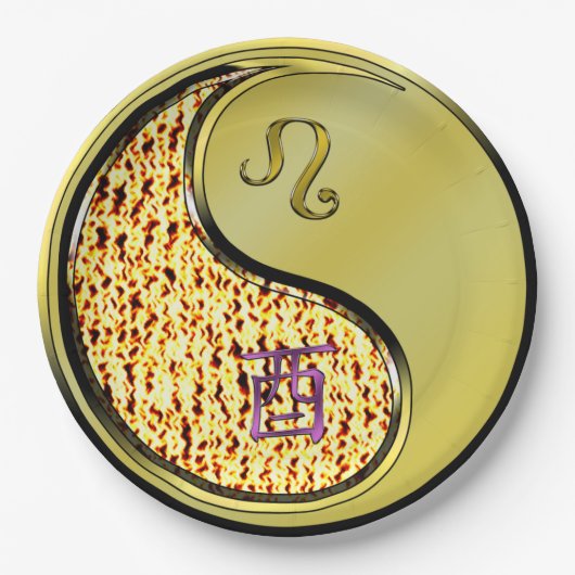 Leo & Metal Rooster Papieren Bordje (Voorkant)