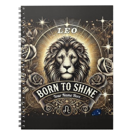 Leo "Né pour briller" Carnet Spiral (Devant)