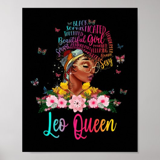 Leo Queen Black Women Persistent Mooi Poster (Voorkant)