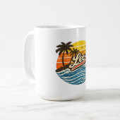 Leo Retro Sunset Name Design Koffiemok (Voorkant links)