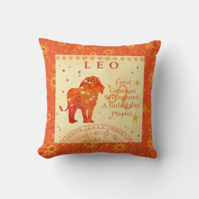  Leo Retro Zodiac Kussen (Voorkant)
