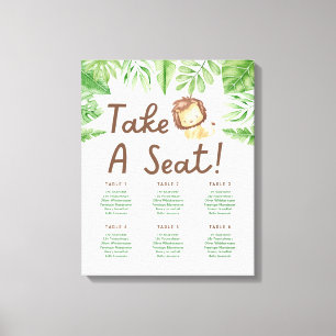 Leo Safari Baby shower Zitkaarten Canvas Afdruk