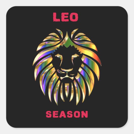 Leo Season Vierkante Sticker (Voorkant)