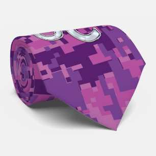 Leo Sign on Girly Pink Fuchsia Digital Camo Stropdas
