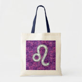 Leo Sign on Girly Pink Fuchsia Digital Camo Tote Bag (Voorkant)