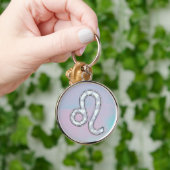 Leo Sign on Pastels Nacre Moeder van Parelstijl Sleutelhanger (Hand)