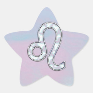 Leo Sign on Pastels Nacre Moeder van Parelstijl Ster Sticker