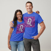 Leo Sign on Pink Fuchsia Digital Camouflage T-shirt (Unisex)