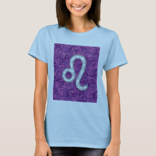 Leo Sign on Pink Fuchsia Digital Camouflage T-shirt