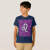 Leo Sign on Pink Fuchsia Digital Camouflage T-shirt (Voorkant volledig)