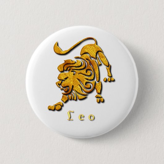 Leo Sign Round Pin Ronde Button 5,7 Cm (Voorkant)