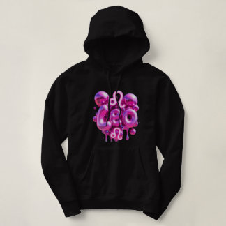 LEO Ster Horoscoop Typografie Roze Bubbel Letters Hoodie