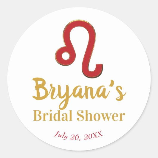 LEO Sterrenbeeld Juli Augustus Astrologie Bruidsju Ronde Sticker (Voorkant)