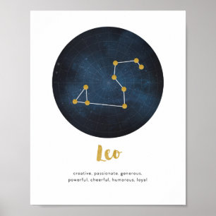 Leo-sterteken afdrukken poster