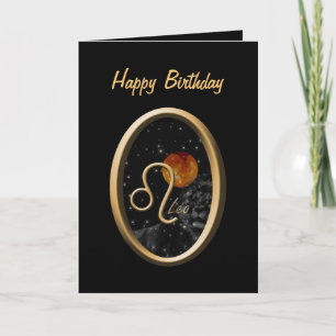 Leo Sun Lion Zodiac Birthday Wenskaart Kaart