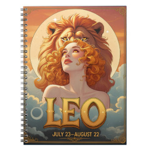 Leo Sun Teken Juli Verjaardag Leeuw Notitieboek