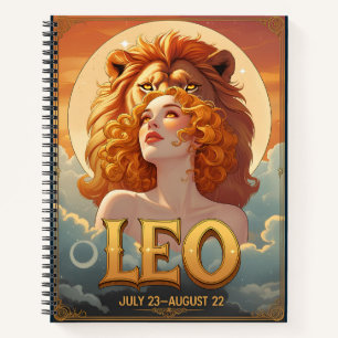 Leo Sun Teken Juli Verjaardag Leeuw Notitieboek