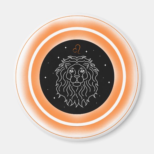Leo Symbol – Minimal Astrology Emblem Magneet (Voorkant)