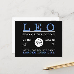 Leo-teken van de dierentuin, astrologisch briefkaart