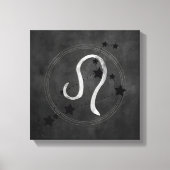 Leo the Lion Black & Silver Constellation zodiac Canvas Afdruk (Voorkant)