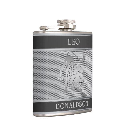 Leo the Lion in Black en Silver Mesh Heupfles (Rechts)