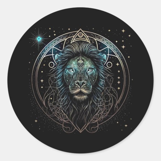 Leo the Lion Ronde Sticker (Voorkant)