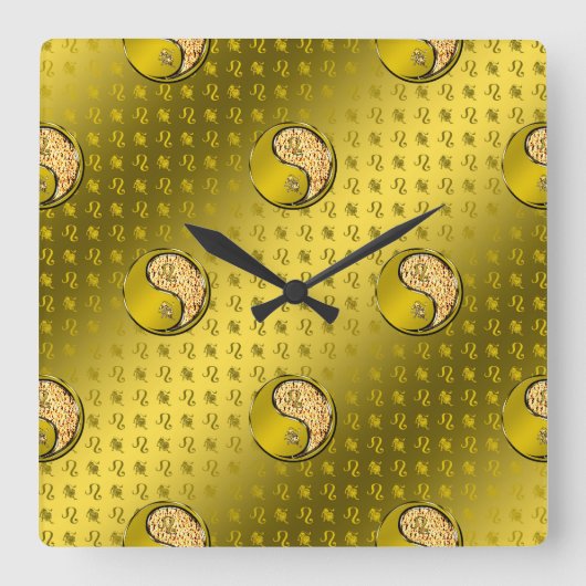 Leo the Lion Vierkante Klok (Voorkant)