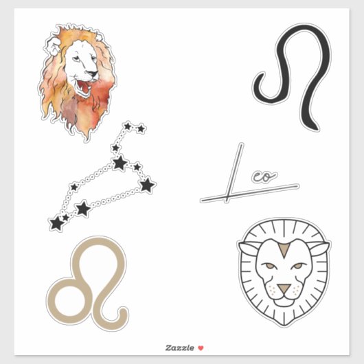 Leo the Lion zodiac verjaardagscastrologie zwart Sticker (Vel)