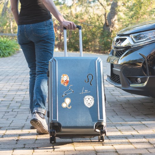 Leo the Lion zodiac verjaardagscastrologie zwart Sticker (Koffer Insitu)