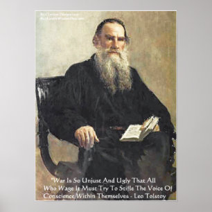 Léo Tolstoï "La guerre est injuste" Affiche de cit